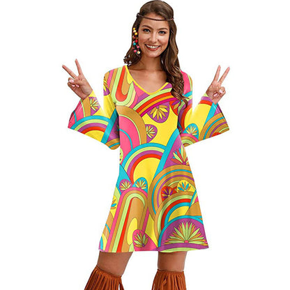 Hippie Clothing Print Dress Women Limorista