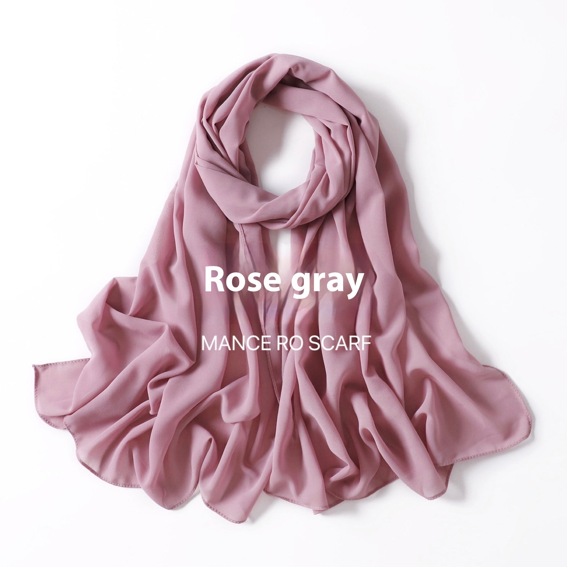 Pure Color Pearl Chiffon Scarf Headcloth Veil Chiffon Scarf Limorista