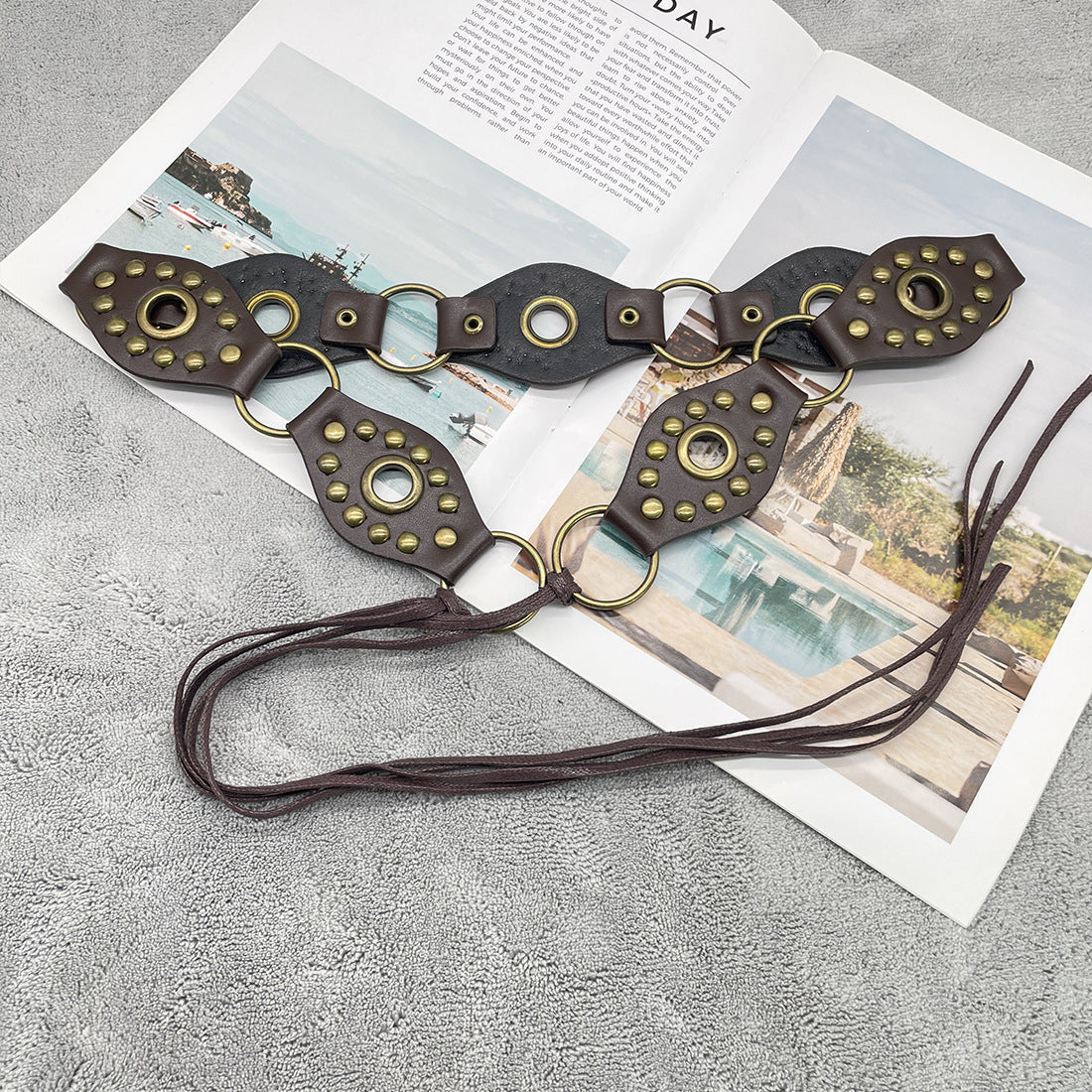 Vintage Flying Ring Design Lace-up Belt Limorista