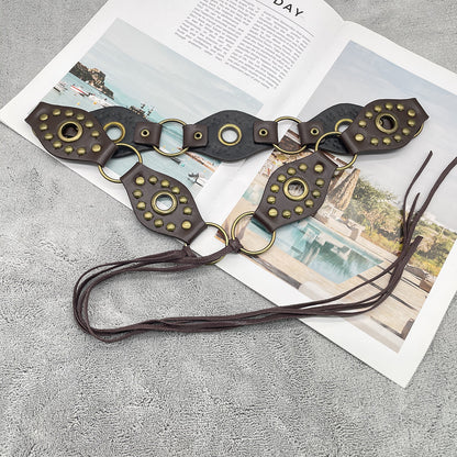 Vintage Flying Ring Design Lace-up Belt Limorista