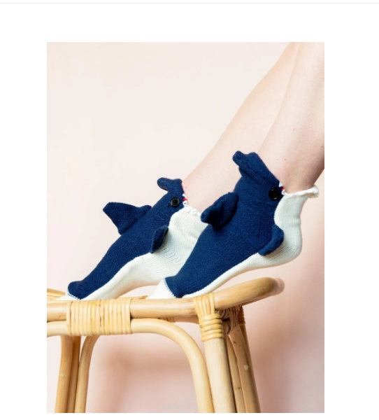 Shark Bite Wool Knitted Indoor Slippers Socks Limorista