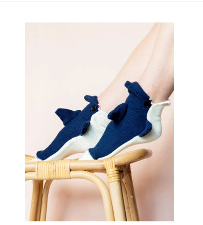 Shark Bite Wool Knitted Indoor Slippers Socks Limorista