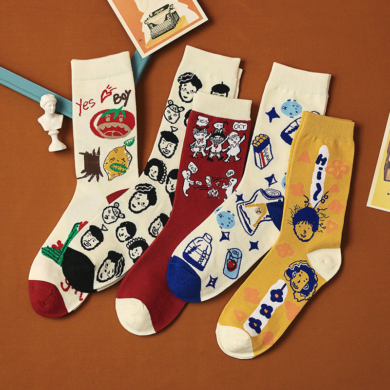 Socks Female Spring And Summer Personality Cartoon Couple Socks Limorista