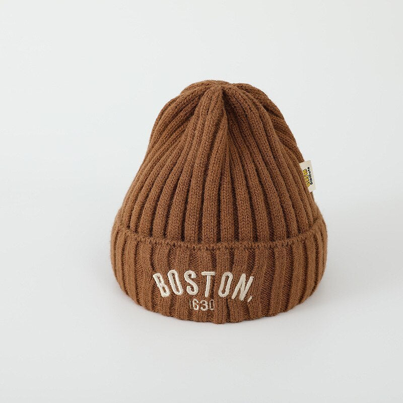 BOSTON Letter Children Woolen Knitted Hat Limorista