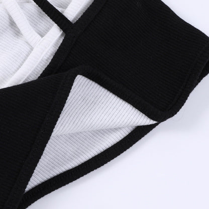 Contrast Color Sling Top Fake Two-piece Sports Limorista