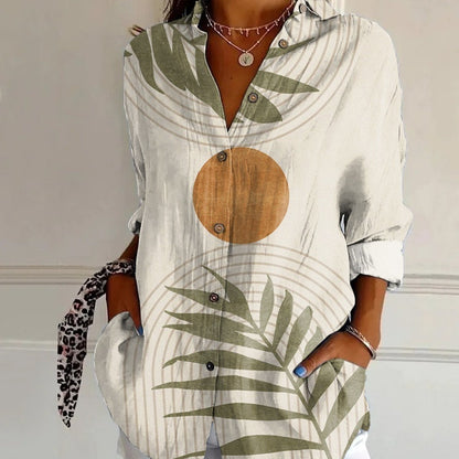 Striped Long-sleeved Shirt Women&