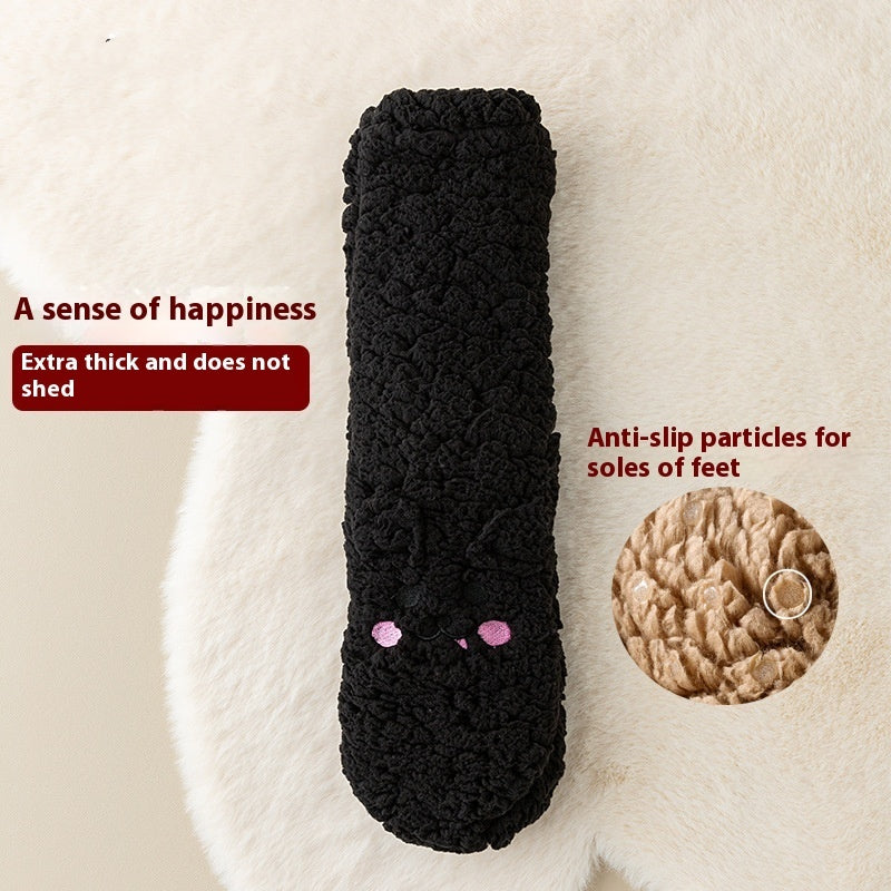 Winter Floor Socks Velvet Thicken Warm Coral Velvet Cute Socks Japanese-style Home Footwear Non-slip Socks New Year Gifts Winter Gadgets Limorista