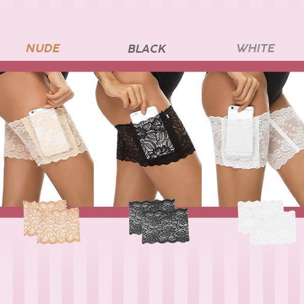 Lace Pocket Thigh Slip Resistant Socks Limorista
