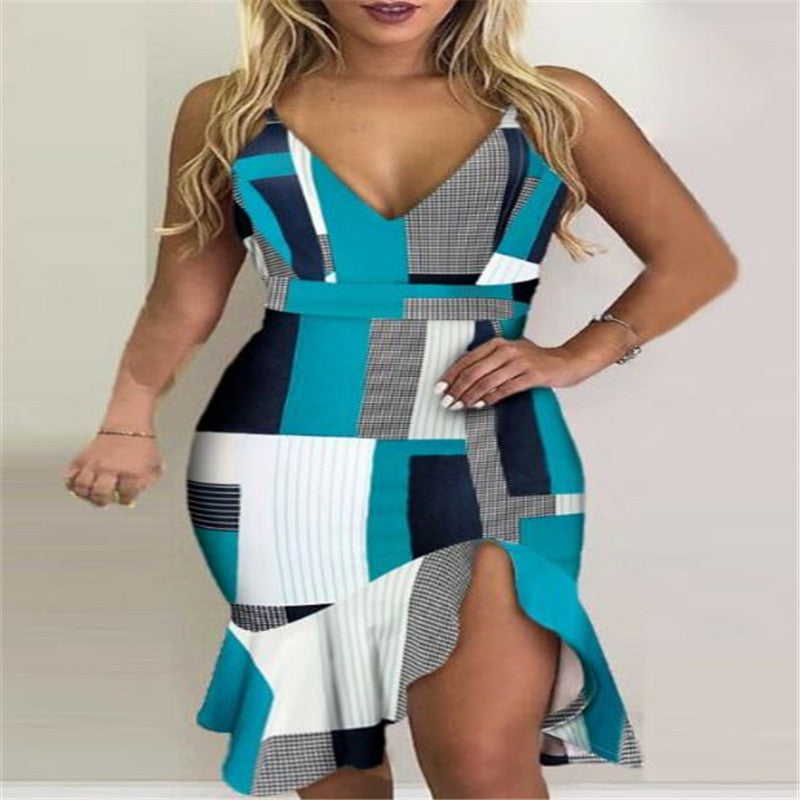 Collage halter irregular skirt dresses Limorista