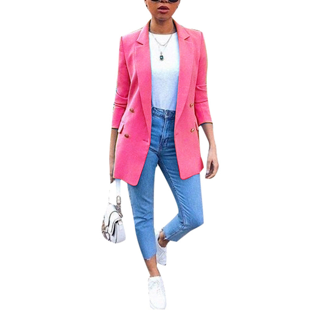 Fashion Lapel cardigan medium length temperament suit coat woman Limorista