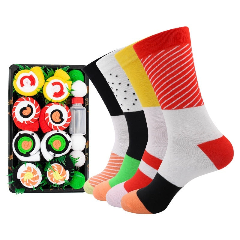 Creative Sushi Mid-calf Combed Cotton Socks Boxed Christmas Limorista