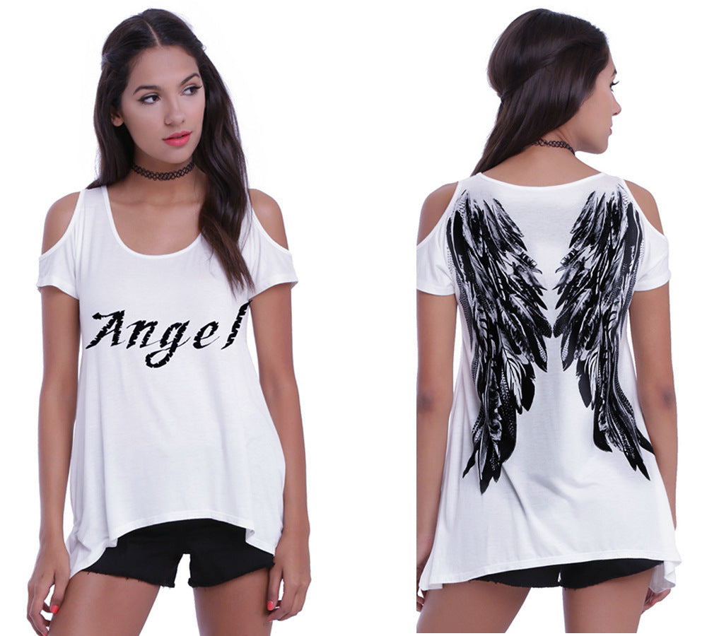 Wing print strapless T-shirt Limorista