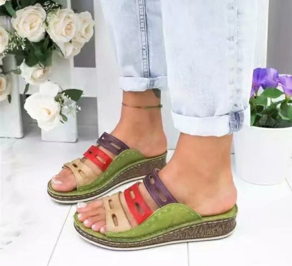 Car Line Hollow Color Leisure Sandals And Slippers Limorista