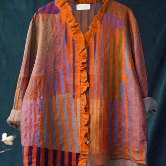 Loose Print Crew Neck Casual Plus Size Women&