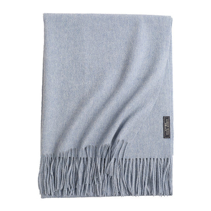 New Solid Color Wool Long Beard Warm Tassel Scarf Thick Limorista