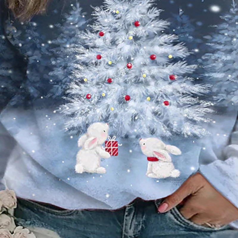 Christmas Printed Pattern Loose Sweater Coat Limorista