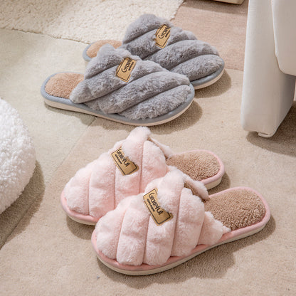 New Simple Thick Bottom Interior Home Non-slip Plush Warm Cotton Slippers Limorista