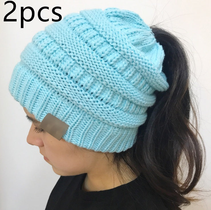 Knitted Ponytail Hat, Women&