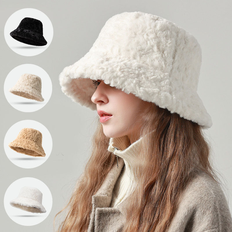 Lambswool Fisherman Hat Winter Warm Fashionable Solid Color Hats For Women Limorista