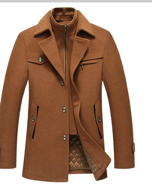 Men Woolen Coats Winter Slim Fit Warm Overcoats Brand Detachable Collar Casual Wool Blends Trench Coats SL-F053 Limorista