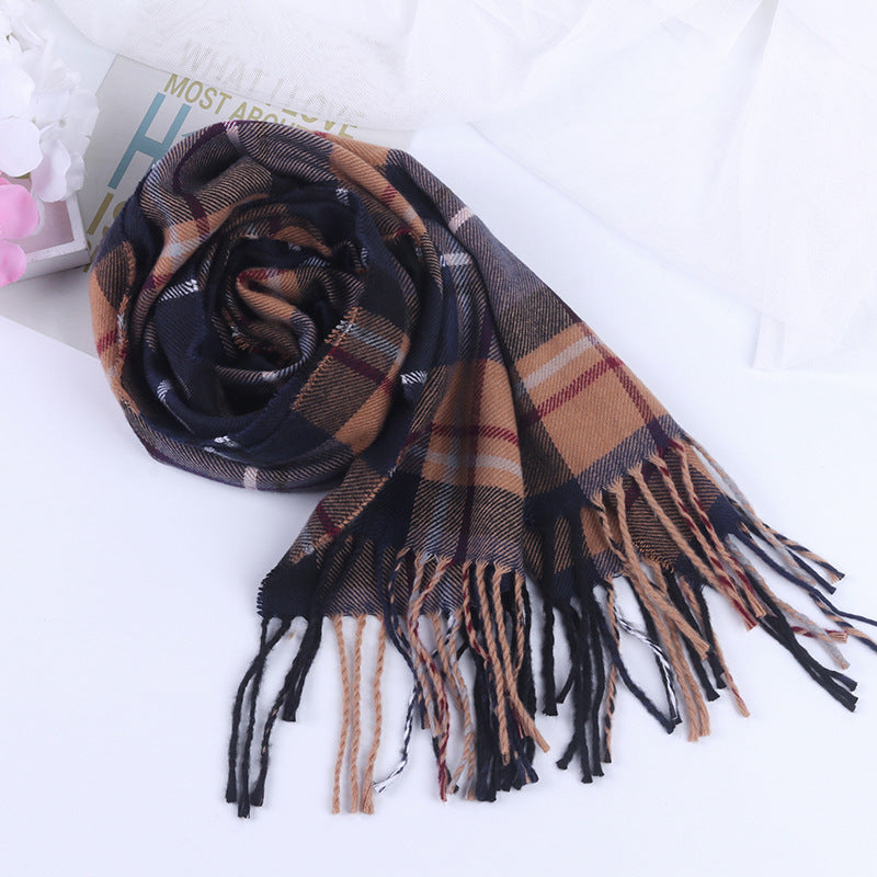 Autumn And Winter British Style Plaid Scarf Winter Limorista