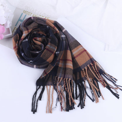 Autumn And Winter British Style Plaid Scarf Winter Limorista