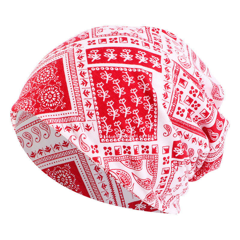 New Warm Couples Pullover Print Bandana Hat Limorista