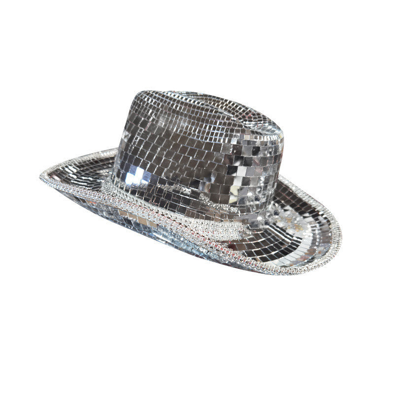 Prom Party Reflective Mirror Laser Fisherman Cowboy Hat Limorista
