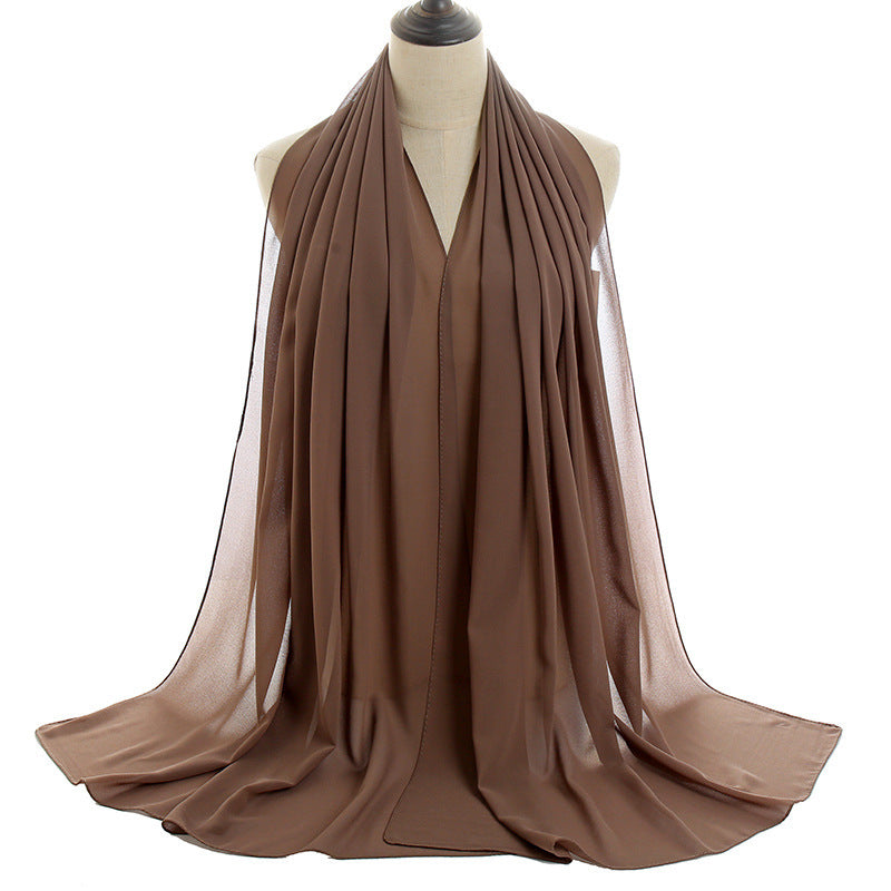 70x180cmMonochrome Pearl Chiffon Hijab Scarf Limorista