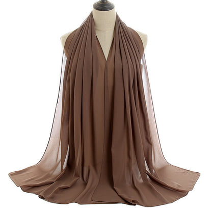 70x180cmMonochrome Pearl Chiffon Hijab Scarf Limorista