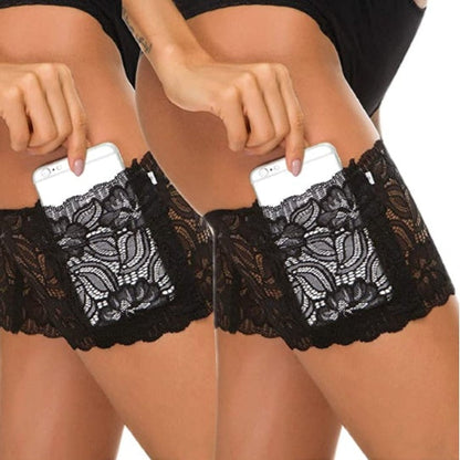 Lace Pocket Thigh Slip Resistant Socks Limorista