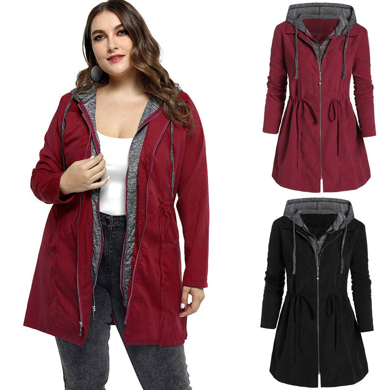 Ladies mid-length thick quilted hooded coat Limorista