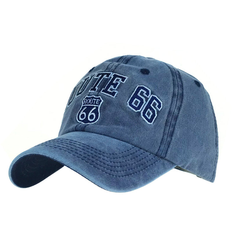 The ball cap is old and washed 66 road embroidery cap Limorista