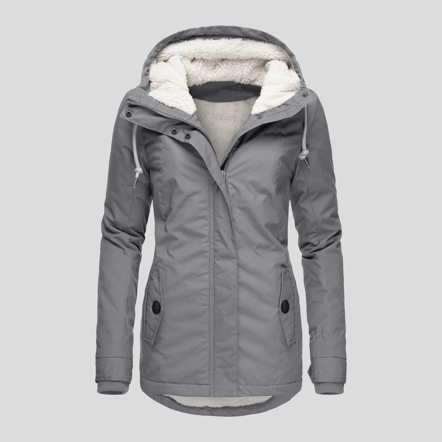 Autumn Winter Berber Fleece Casual Hooded Coat Limorista