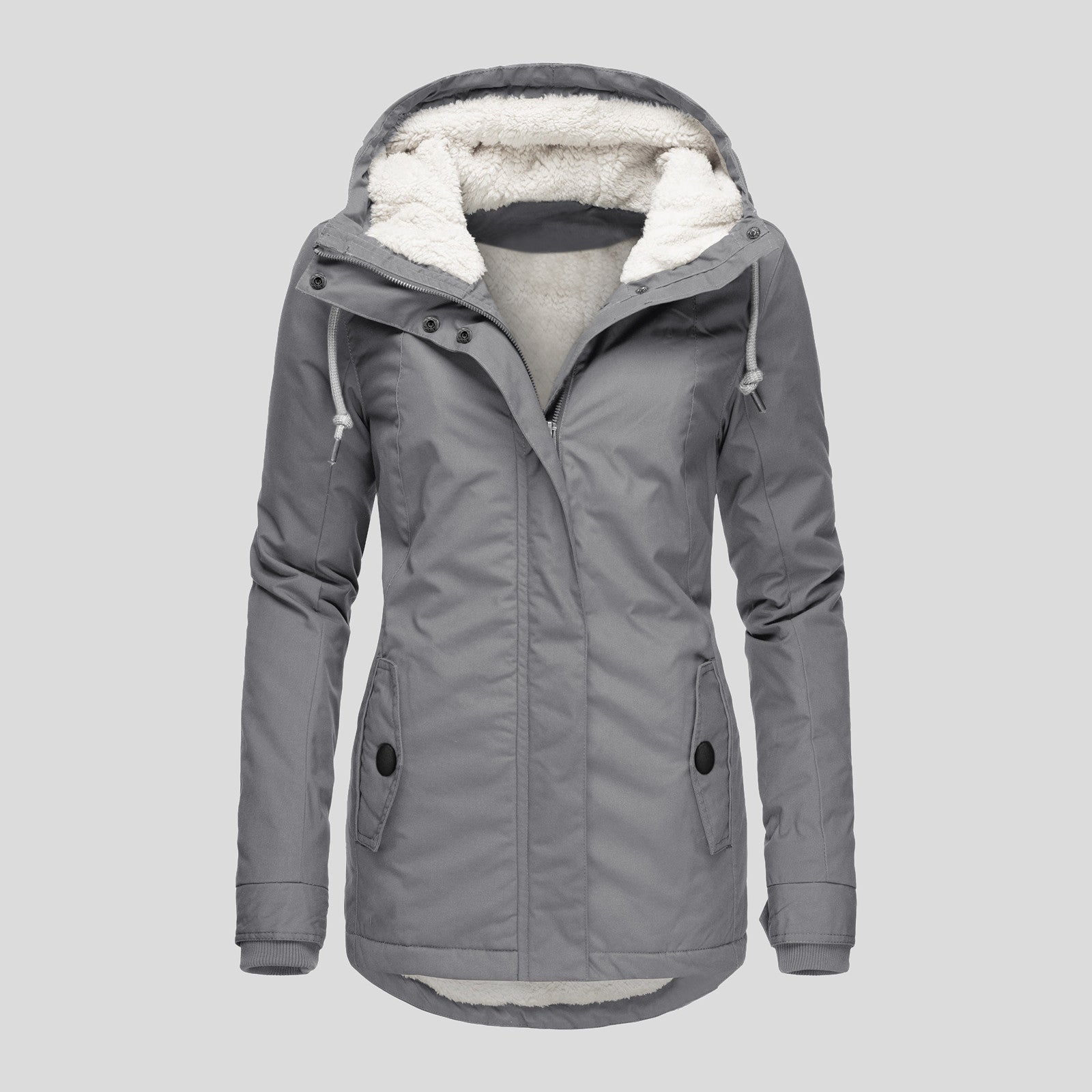 Autumn Winter Berber Fleece Casual Hooded Coat Limorista