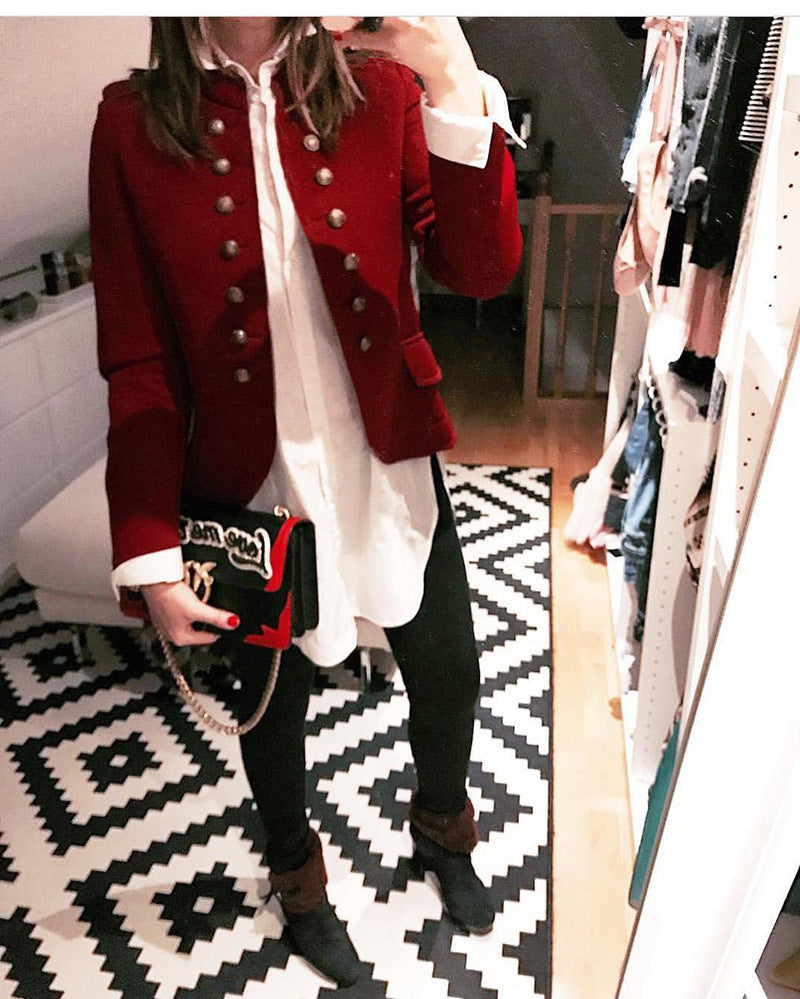Autumn and winter fashion button blazer Limorista