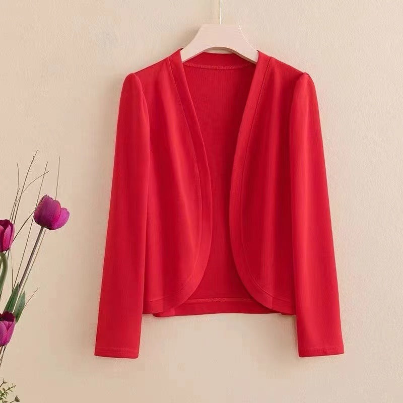 Shawl Cardigan Short Cardigan Pure Color All-matching Women Limorista