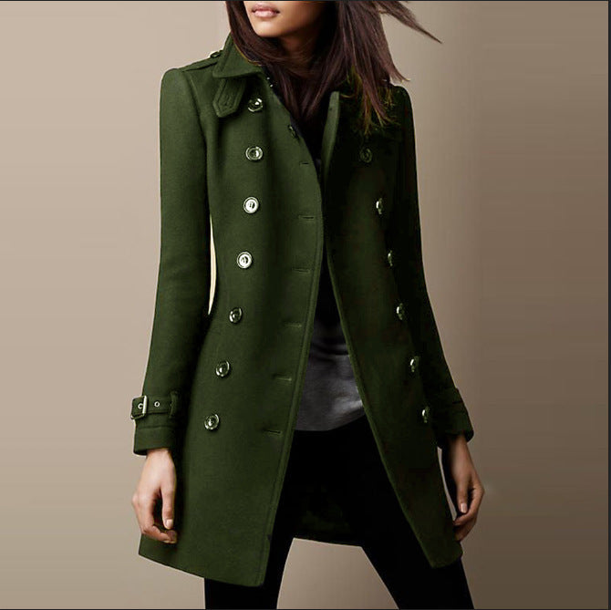 Ladies Spring Long Jacket Wool Trench Coat Limorista