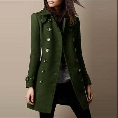 Ladies Spring Long Jacket Wool Trench Coat Limorista