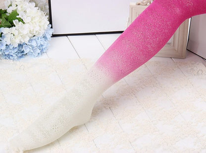 Gradient color hollow stockings anti-hook silk jacquard pantyhose lace stockings Limorista