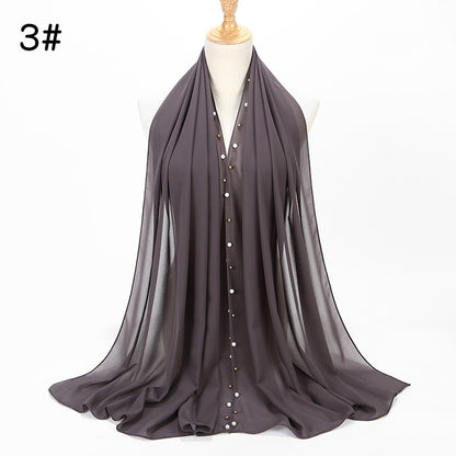 Chiffon nail pearl scarf hijab Limorista