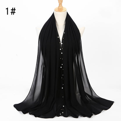 Chiffon nail pearl scarf hijab Limorista