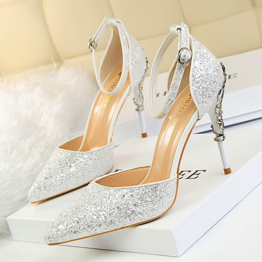 High metallic and sequined heels Limorista
