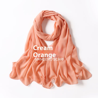 Pure Color Pearl Chiffon Scarf Headcloth Veil Chiffon Scarf Limorista
