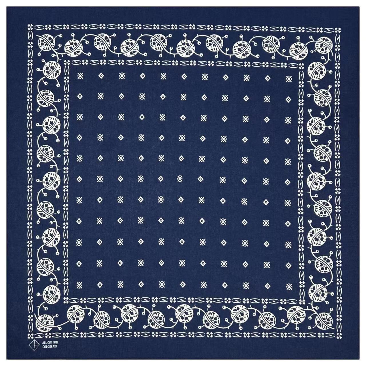 Cotton Vintage Printed Square Scarf Riding Pocket Limorista