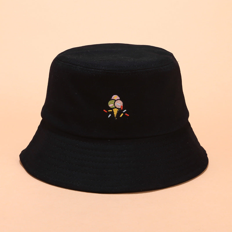 Korean version of fun ice cream embroidery fisherman hat Limorista
