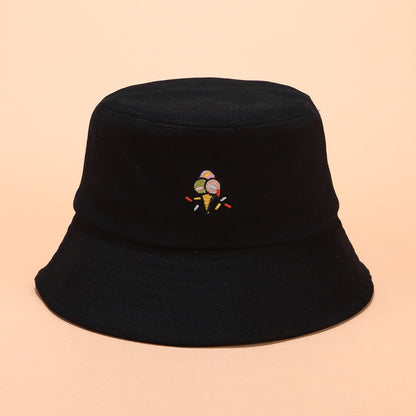 Korean version of fun ice cream embroidery fisherman hat Limorista
