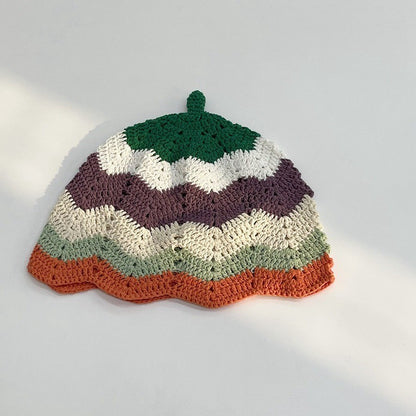 Japanese-style Retro Hollow Flower Handmade Knitted Bucket Hat Women Limorista