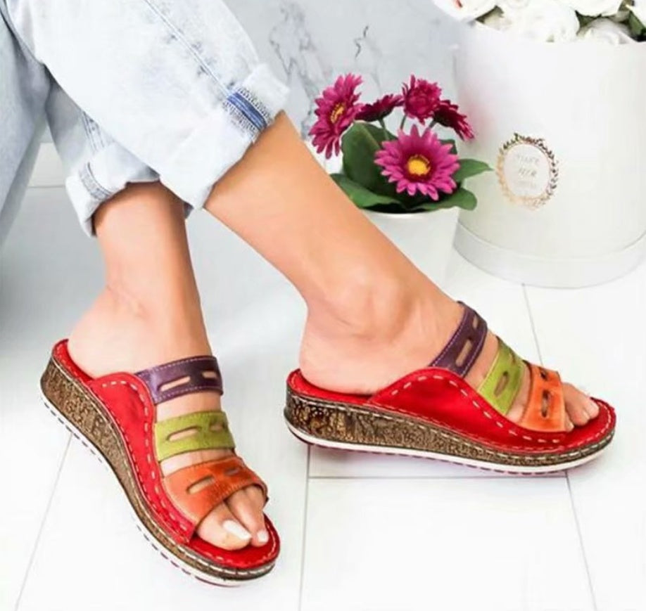 Car Line Hollow Color Leisure Sandals And Slippers Limorista