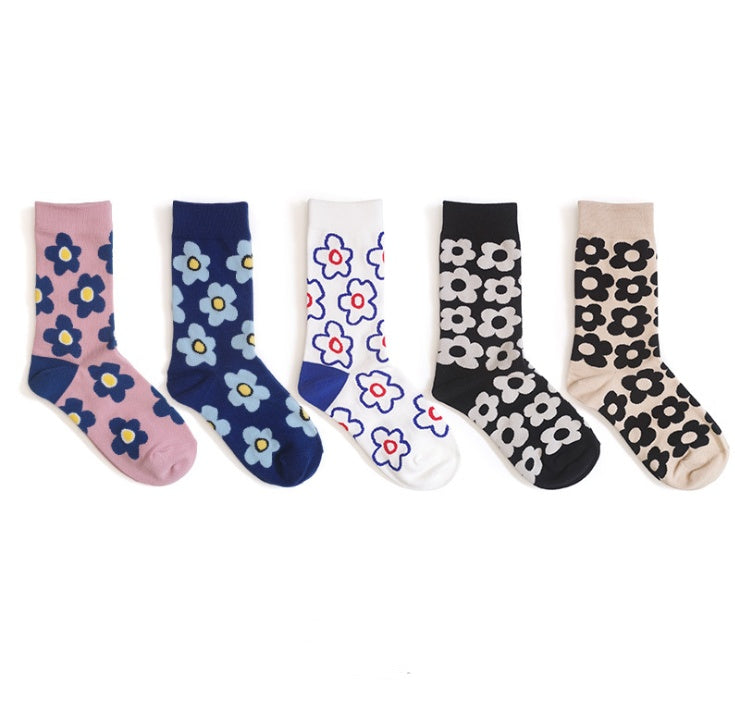 Cute cartoon flower socks cotton girl in stockings Limorista